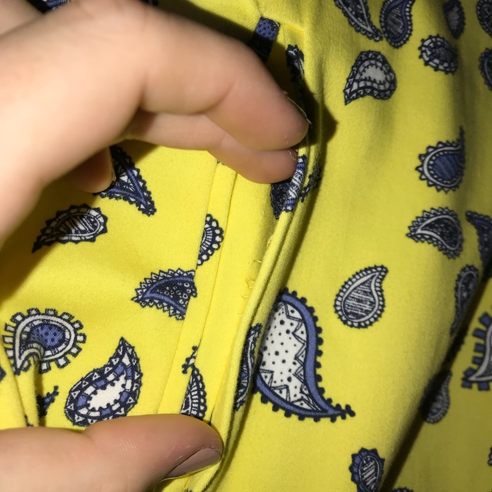 Zara Yellow Paisley Print Trousers - Picture 6 of 8